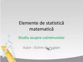 elemente de statistic matematic