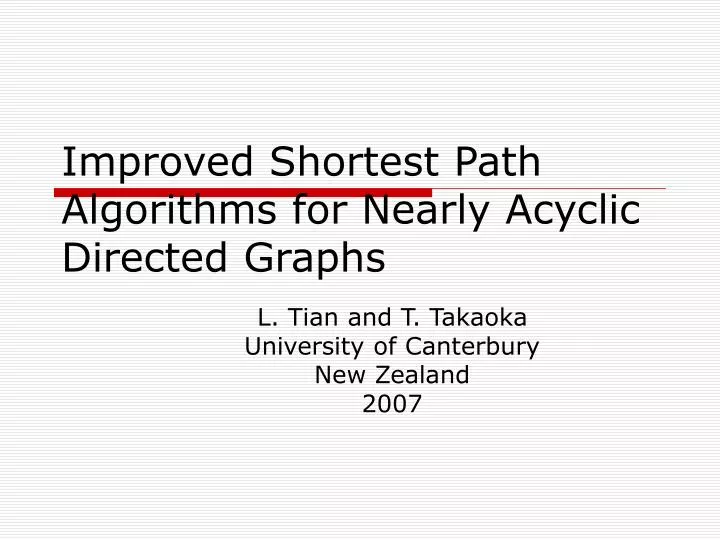 improved shortest path algorithms for nearly acyclic directed graphs