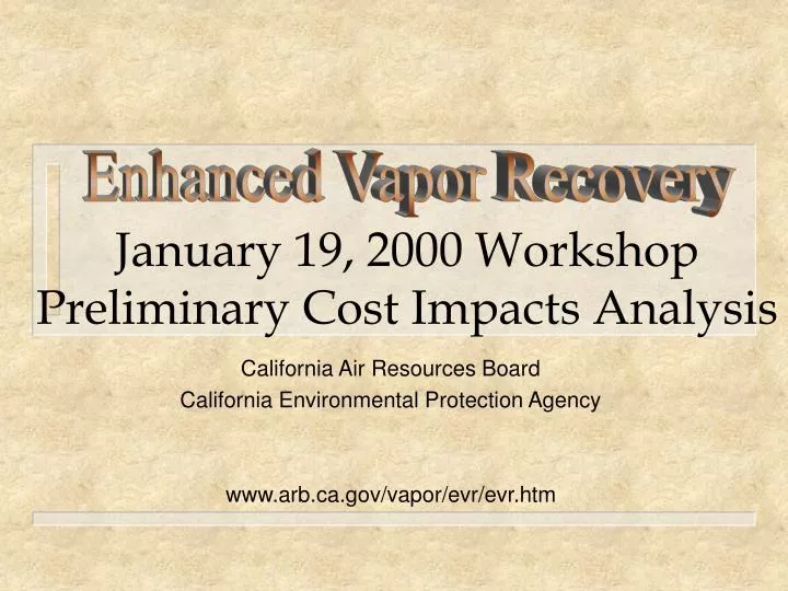 january 19 2000 workshop preliminary cost impacts analysis
