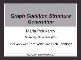 Graph Coalition Structure Generation