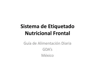 sistema de etiquetado nutricional frontal