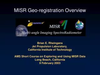 MISR Geo-registration Overview