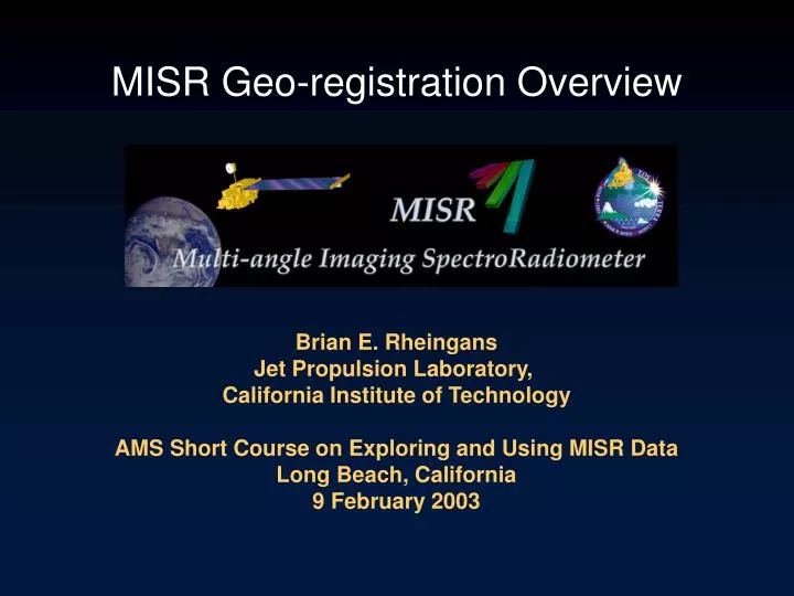 misr geo registration overview