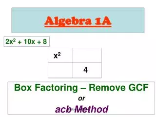 Algebra 1A