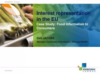 Interest representation in the EU Case Study: Food Information to Consumers