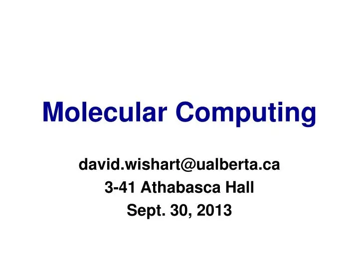 molecular computing