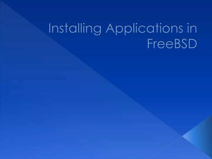 installing applications in freebsd