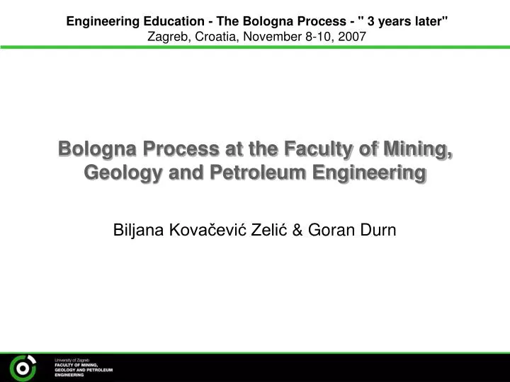 bologna process at the faculty of mining geology and petroleum engineering