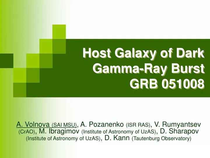 host galaxy of dark gamma ray burst grb 051008