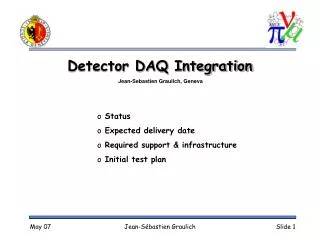 Detector DAQ Integration