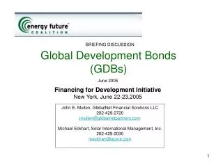 Global Development Bonds (GDBs)