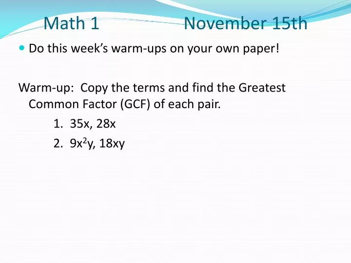 math 1 november 15th