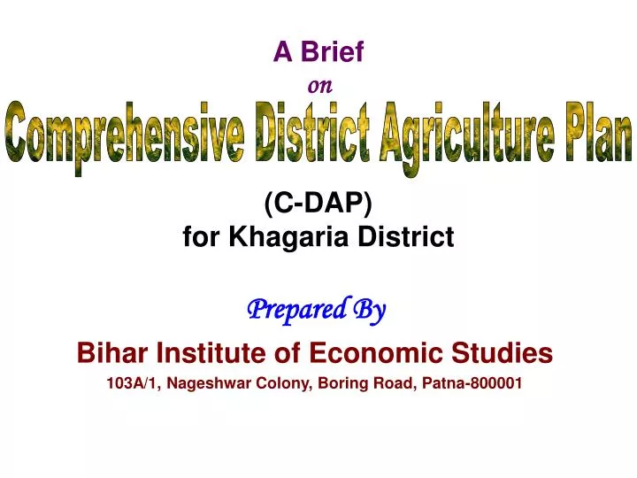 a brief on c dap for khagaria district