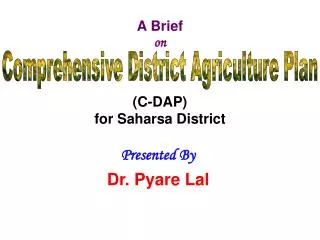 A Brief on (C-DAP) for Saharsa District