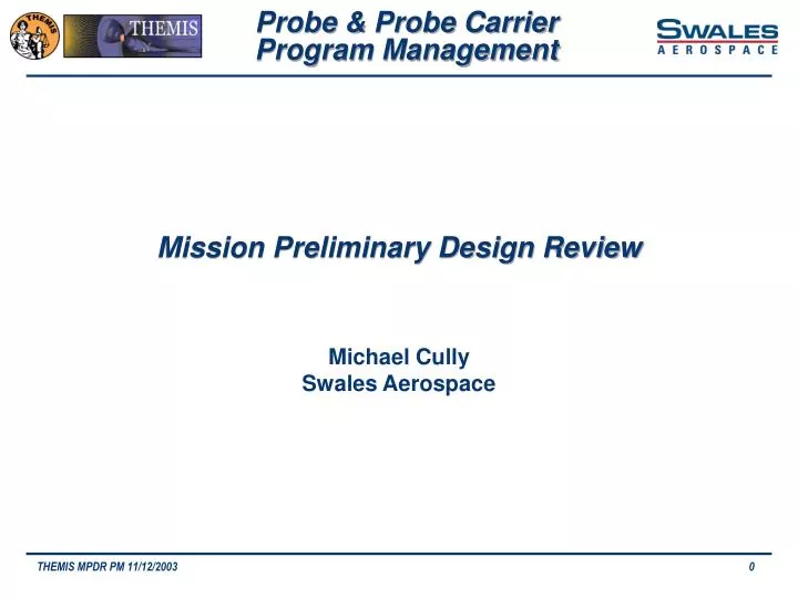 mission preliminary design review