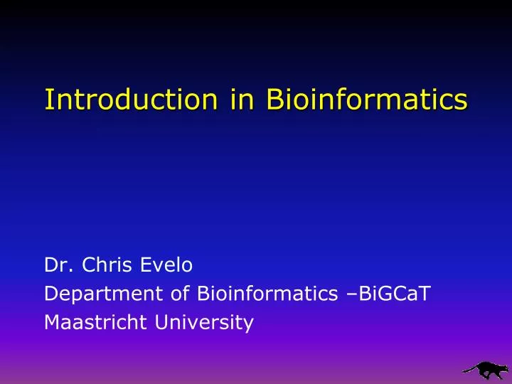 introduction in bioinformatics
