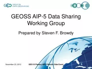 GEOSS AIP-5 Data Sharing Working Group