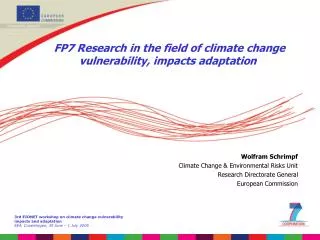 FP7 Research in the field of climate change vulnerability, impacts adaptation