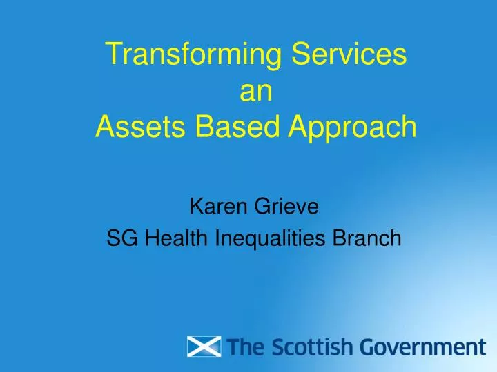 transforming services an assets based approach