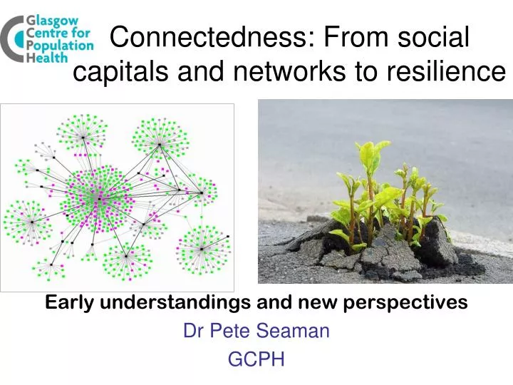 connectedness from social capitals and networks to resilience