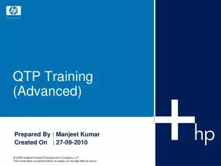 QTP Training (Advanced)