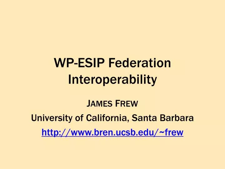 wp esip federation interoperability