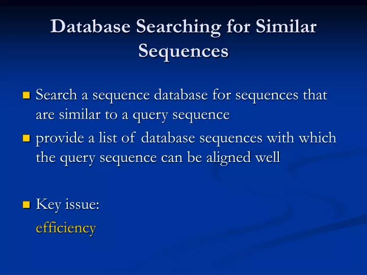 database searching for similar sequences