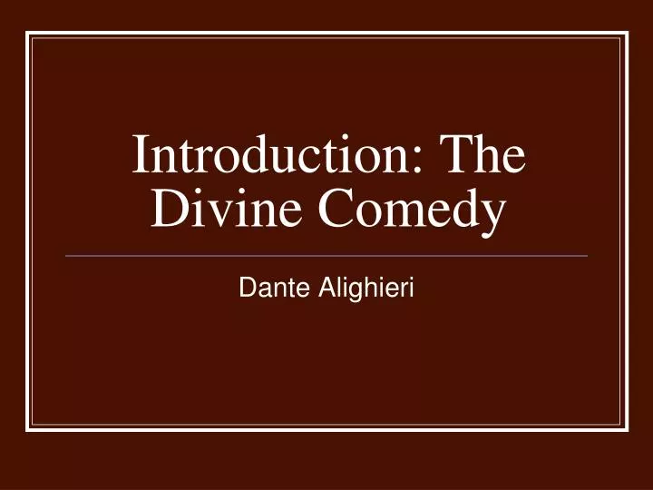 introduction the divine comedy