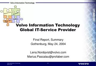 Volvo Information Technology Global IT-Service Provider