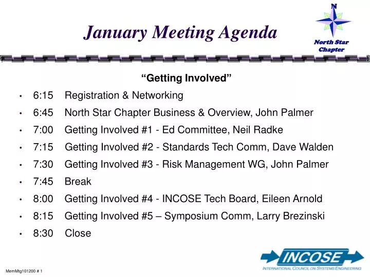 january meeting agenda