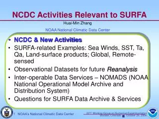 NCDC Activities Relevant to SURFA