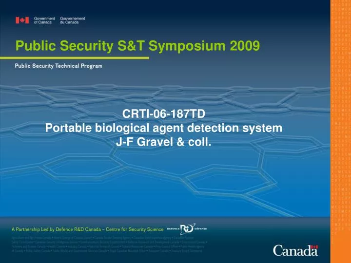 crti 06 187td portable biological agent detection system j f gravel coll