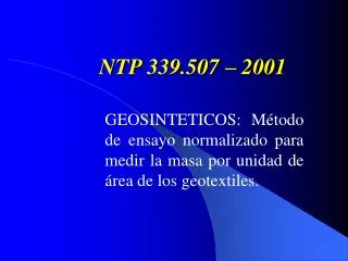 ntp 339 507 2001
