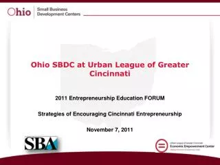 Ohio SBDC at Urban League of Greater Cincinnati