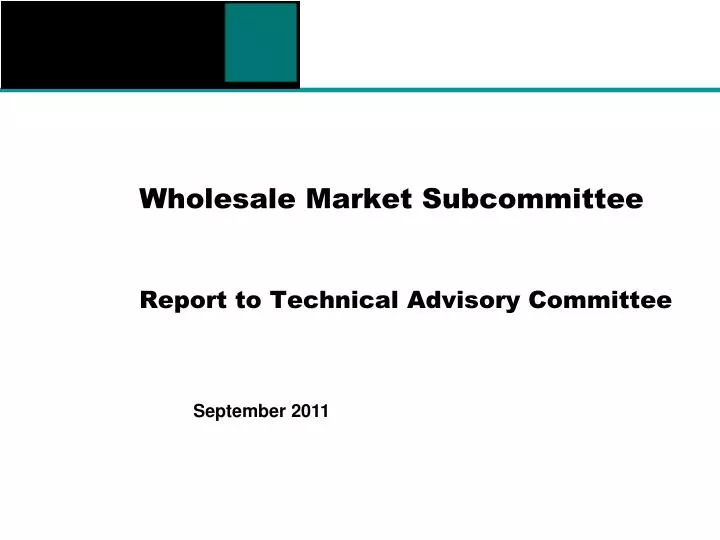 wholesale market subcommittee