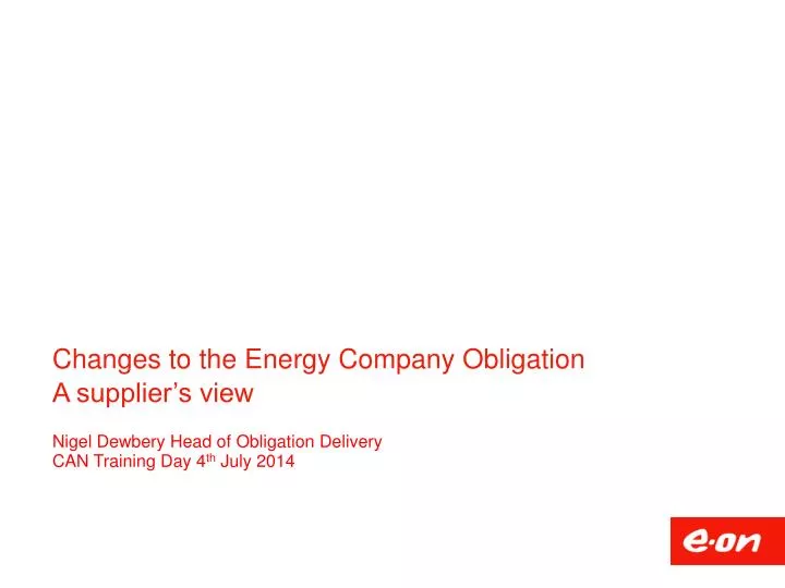 changes to the energy company obligation a supplier s view