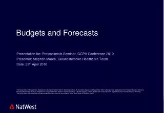 Budgets and Forecasts