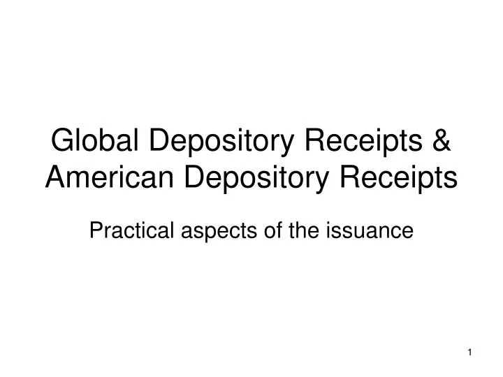 global depository receipts american depository receipts