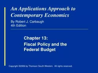 An Applications Approach to Contemporary Economics By Robert J. Carbaugh 4th Edition