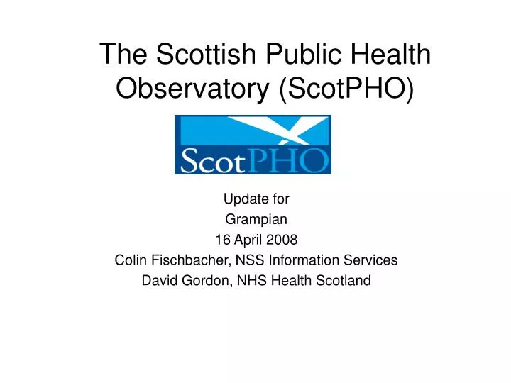 the scottish public health observatory scotpho