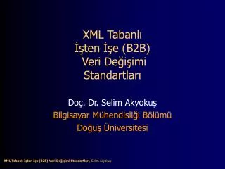 xml tabanl ten e b2b veri de i imi standartlar