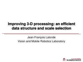 Improving 3-D processing: an efficient data structure and scale selection
