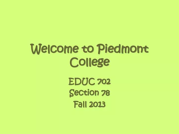 welcome to piedmont college