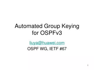 Automated Group Keying for OSPFv3