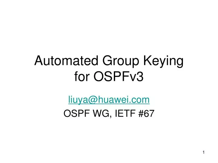 automated group keying for ospfv3