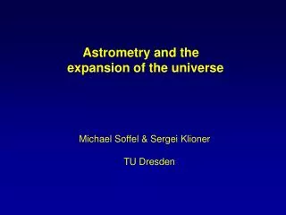 Astrometry and the expansion of the universe