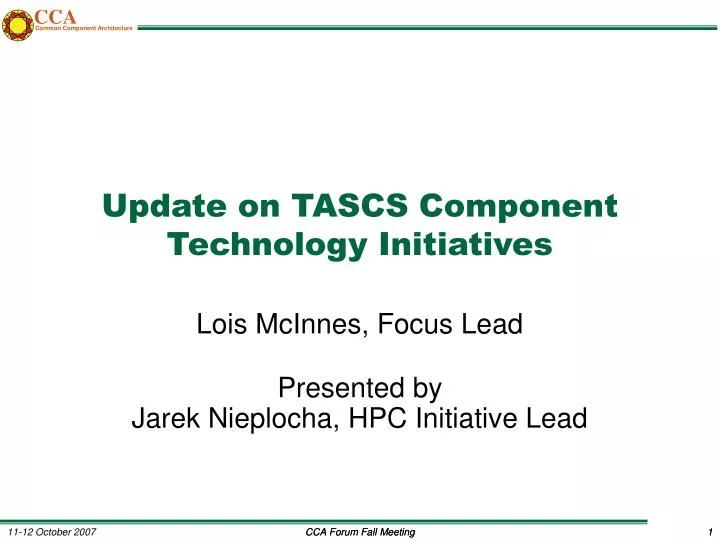 update on tascs component technology initiatives