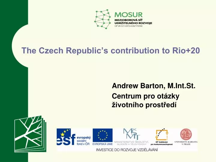 the czech republic s contribution to rio 20