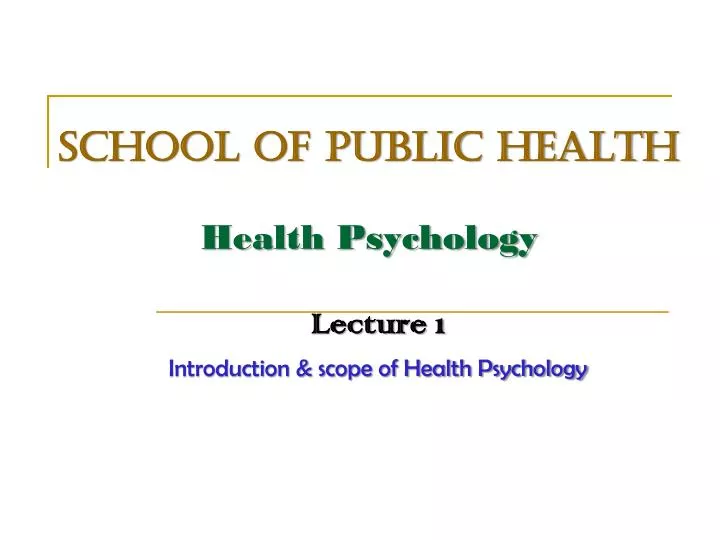 school of public health health psychology