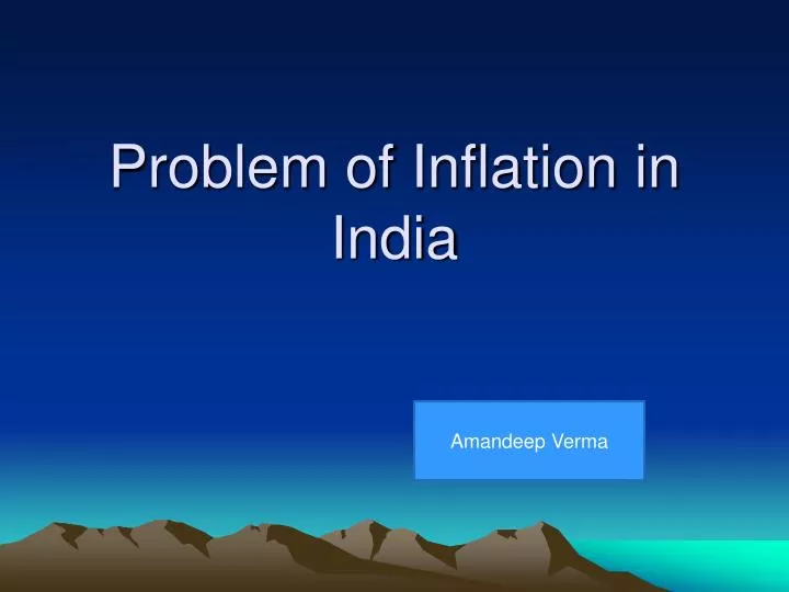 problem of inflation in india